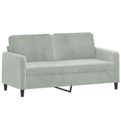 vidaXL Sofá de 2 plazas de terciopelo gris claro 140 cm