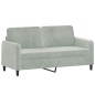 vidaXL Sofá de 2 plazas de terciopelo gris claro 140 cm vidaXL Sofá de 2 plazas de terciopelo gris claro 140 cm