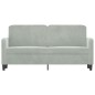 vidaXL Sofá de 2 plazas de terciopelo gris claro 140 cm vidaXL Sofá de 2 plazas de terciopelo gris claro 140 cm