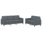 vidaXL Juego de sofás 2 piezas terciopelo gris oscuro vidaXL Juego de sofás 2 piezas terciopelo gris oscuro