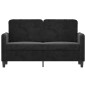 vidaXL Sofá de 2 plazas terciopelo negro 120 cm