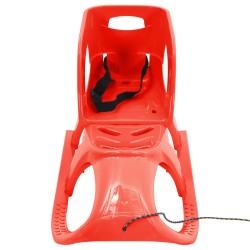 vidaXL Trineo con asiento polipropileno rojo 102,5x40x23 cm