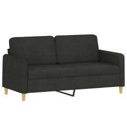 vidaXL Sofá de 2 plazas de tela negro 140 cm