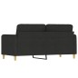 vidaXL Sofá de 2 plazas de tela negro 140 cm vidaXL Sofá de 2 plazas de tela negro 140 cm