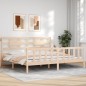 vidaXL Estructura de cama de matrimonio con cabecero madera maciza vidaXL Estructura de cama de matrimonio con cabecero madera maciza