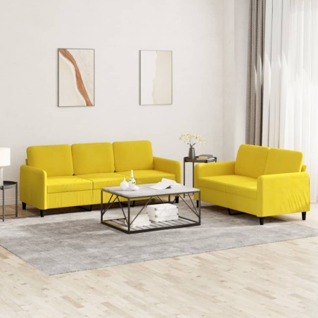 vidaXL Juego de sofás 2 piezas terciopelo amarillo