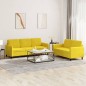 vidaXL Juego de sofás 2 piezas terciopelo amarillo vidaXL Juego de sofás 2 piezas terciopelo amarillo