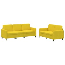 vidaXL Juego de sofás 2 piezas terciopelo amarillo