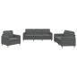 vidaXL Juego de sofás con cojines 3 piezas tela gris oscuro vidaXL Juego de sofás con cojines 3 piezas tela gris oscuro