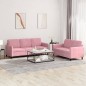vidaXL Juego de sofás 2 piezas terciopelo rosa vidaXL Juego de sofás 2 piezas terciopelo rosa
