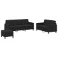 vidaXL Juego de sofás 3 piezas terciopelo negro vidaXL Juego de sofás 3 piezas terciopelo negro