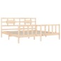 vidaXL Estructura de cama de matrimonio con cabecero madera maciza vidaXL Estructura de cama de matrimonio con cabecero madera maciza