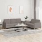 vidaXL Juego de sofás con cojines 2 piezas tela gris taupe vidaXL Juego de sofás con cojines 2 piezas tela gris taupe