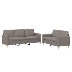 vidaXL Juego de sofás con cojines 2 piezas tela gris taupe