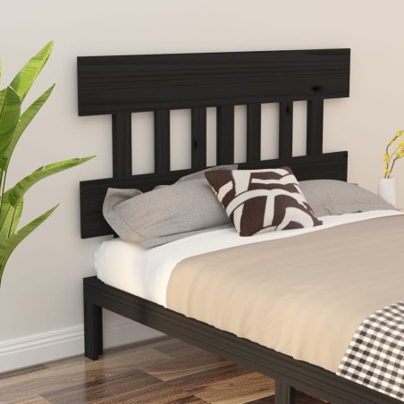 vidaXL Cabecero de cama madera maciza de pino negro 143,5x3x81 cm