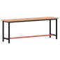 vidaXL Banco de trabajo madera maciza de haya y metal 220x55x81,5 cm