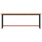 vidaXL Banco de trabajo madera maciza de haya y metal 220x55x81,5 cm