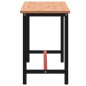 vidaXL Banco de trabajo madera maciza de haya y metal 220x55x81,5 cm