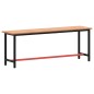 vidaXL Banco de trabajo madera maciza de haya y metal 220x55x81,5 cm