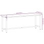 vidaXL Banco de trabajo madera maciza de haya y metal 220x55x81,5 cm