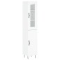 vidaXL Aparador alto madera contrachapada blanco brillo 34,5x34x180 cm