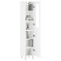 vidaXL Aparador alto madera contrachapada blanco brillo 34,5x34x180 cm