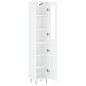 vidaXL Aparador alto madera contrachapada blanco brillo 34,5x34x180 cm