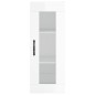vidaXL Aparador alto madera contrachapada blanco brillo 34,5x34x180 cm