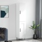 vidaXL Aparador alto madera contrachapada blanco brillo 34,5x34x180 cm