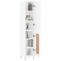 vidaXL Aparador alto madera contrachapada blanco brillo 34,5x34x180 cm