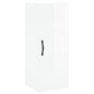 vidaXL Aparador alto madera contrachapada blanco brillo 34,5x34x180 cm