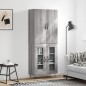 vidaXL Aparador alto madera contrachapada gris sonoma 69,5x34x180 cm vidaXL Aparador alto madera contrachapada gris sonoma 69,5x34x180 cm