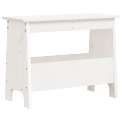 vidaXL Banco de recibidor madera maciza de pino blanco 60x28x45 cm
