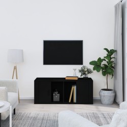 vidaXL Mueble para TV madera contrachapada negra 100x35x40 cm