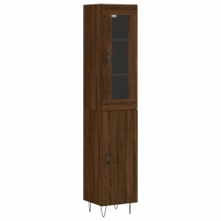 vidaXL Aparador alto madera contrachapada roble marrón 34,5x34x180 cm