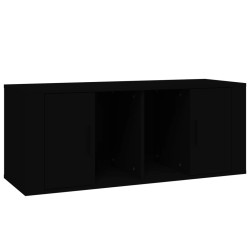 vidaXL Mueble para TV madera contrachapada negra 100x35x40 cm