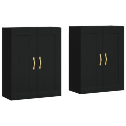 vidaXL Armarios de pared 2 uds madera de ingeniería negro