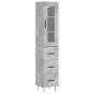vidaXL Aparador de madera contrachapada gris hormigón 34,5x34x180 cm vidaXL Aparador de madera contrachapada gris hormigón 34,5x34x180 cm