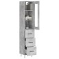 vidaXL Aparador de madera contrachapada gris hormigón 34,5x34x180 cm vidaXL Aparador de madera contrachapada gris hormigón 34,5x34x180 cm