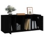 vidaXL Mueble para TV madera contrachapada negra 100x35x40 cm