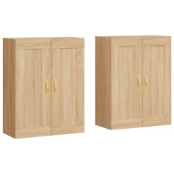 vidaXL Armarios de pared 2 uds madera de ingeniería roble Sonoma