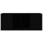 vidaXL Mueble para TV madera contrachapada negra 100x35x40 cm