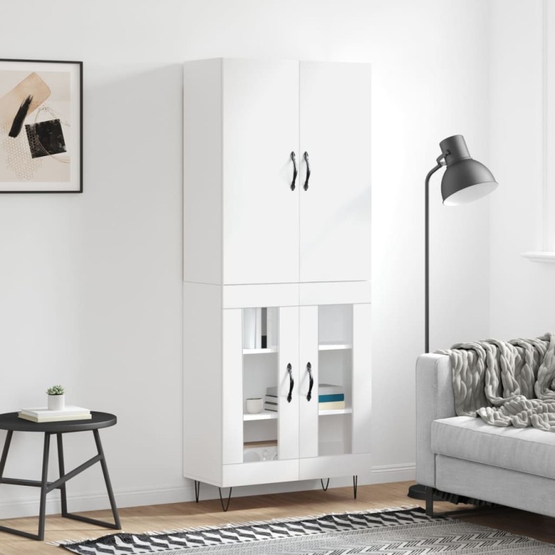 vidaXL Aparador alto madera contrachapada blanco 69,5x34x180 cm vidaXL Aparador alto madera contrachapada blanco 69,5x34x180 cm