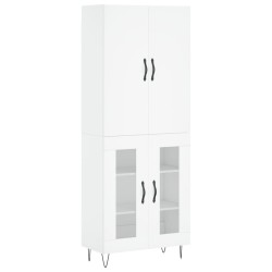 vidaXL Aparador alto madera contrachapada blanco 69,5x34x180 cm
