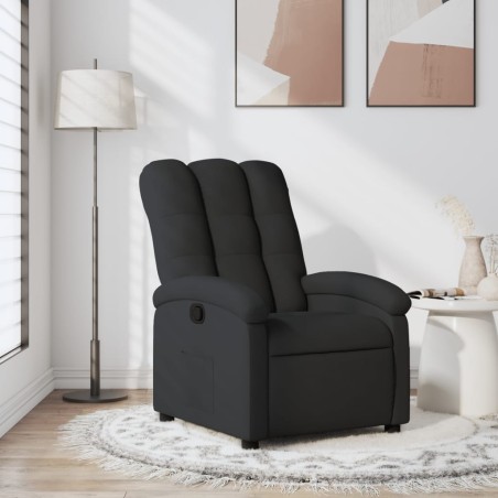 vidaXL Sillón reclinable de tela negro