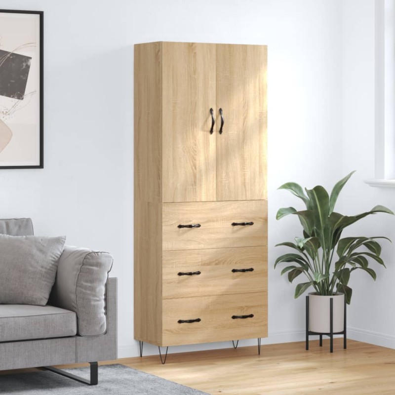 vidaXL Aparador alto madera contrachapada color roble 69,5x34x180 cm vidaXL Aparador alto madera contrachapada color roble 69,5x34x180 cm
