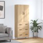 vidaXL Aparador alto madera contrachapada color roble 69,5x34x180 cm vidaXL Aparador alto madera contrachapada color roble 69,5x34x180 cm