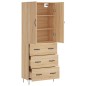 vidaXL Aparador alto madera contrachapada color roble 69,5x34x180 cm vidaXL Aparador alto madera contrachapada color roble 69,5x34x180 cm