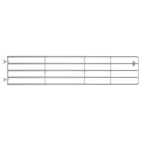 vidaXL Cancela de 5 barras para campo acero plateado (150-400)x90 cm