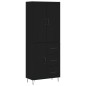 vidaXL Aparador alto madera contrachapada negro 69,5x34x180 cm vidaXL Aparador alto madera contrachapada negro 69,5x34x180 cm